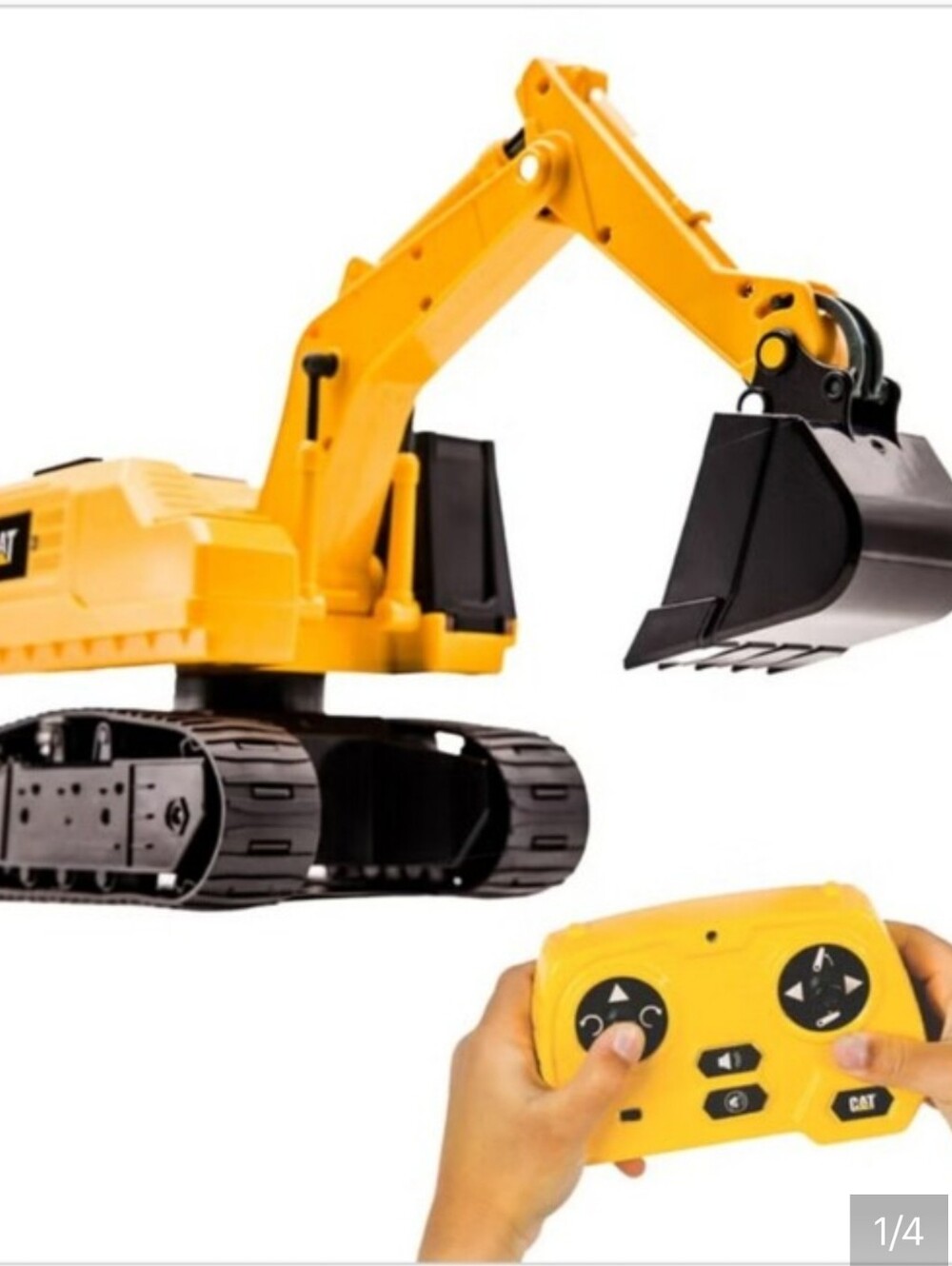 CAT Yellow Remote Control Steel Excavator Toy